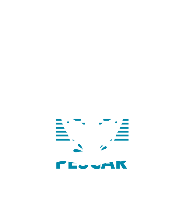 Pescar original model alb pe tricou