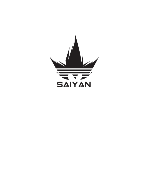saiyan logo model alb pe tricou
