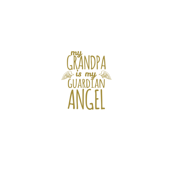 My grandpa is my guardian angel model negru pe tricou