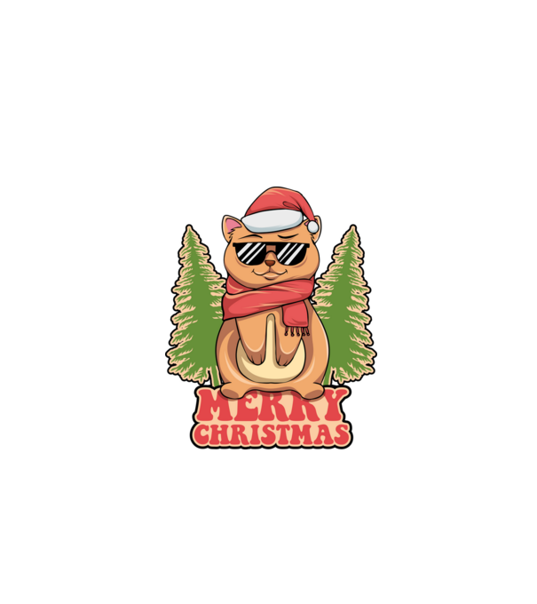 Merry christmas cat model negru pe tricou
