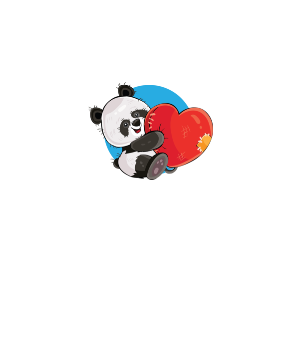 Dragoste panda model alb pe tricou