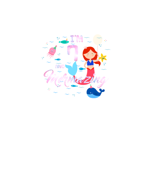 Mermazing Birthday 7 model turcoaz pe tricou