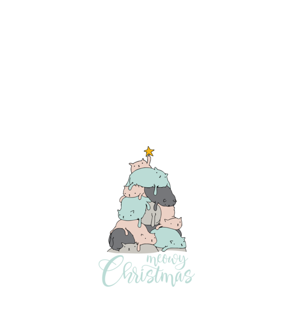 Meowy Christmas model negru pe tricou
