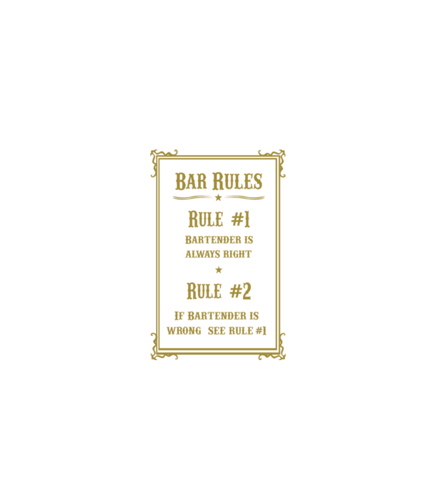 Bar rules model negru pe tricou