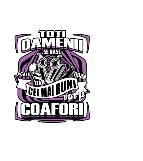Toți oamenii coafori model negru pe tricou