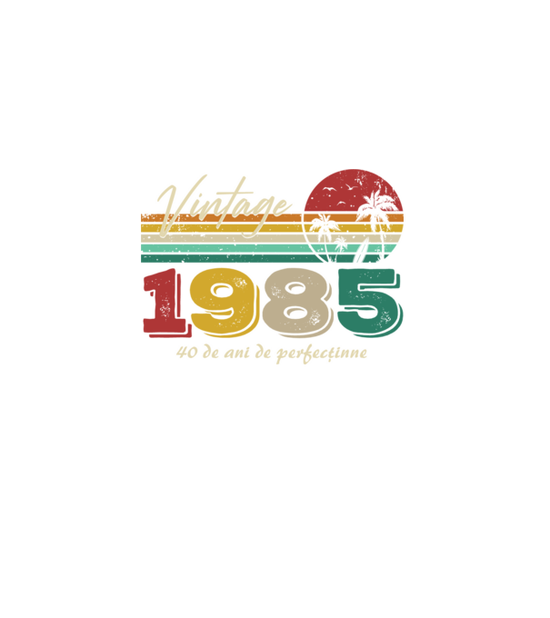 VINTAGE 1985 model negru pe tricou