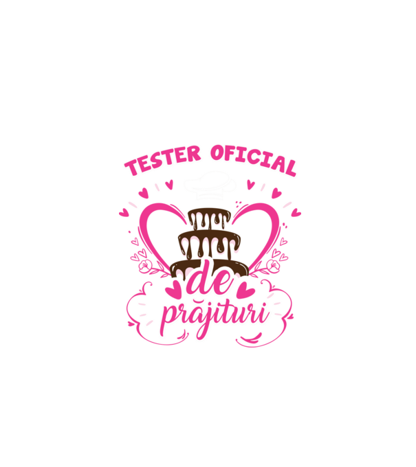 tester oficial de prăjituri model negru pe tricou
