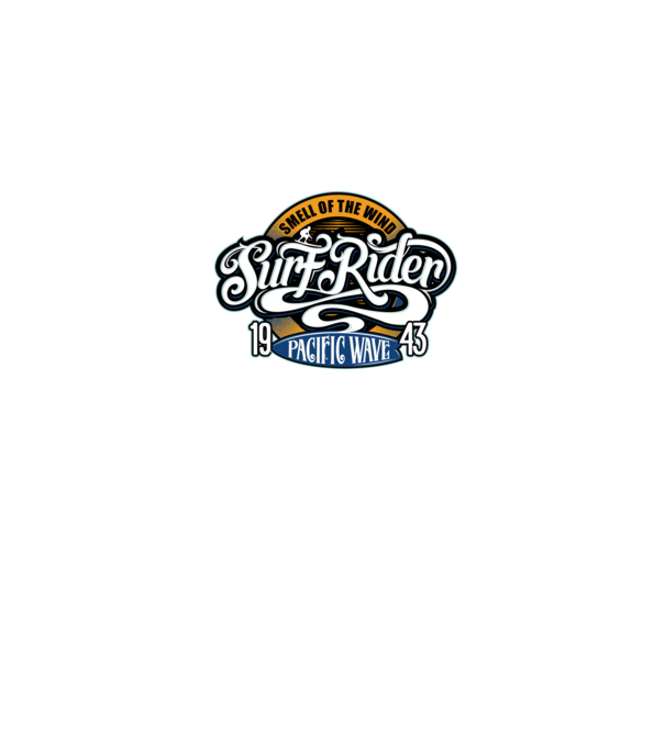 Surf Rider model negru pe tricou