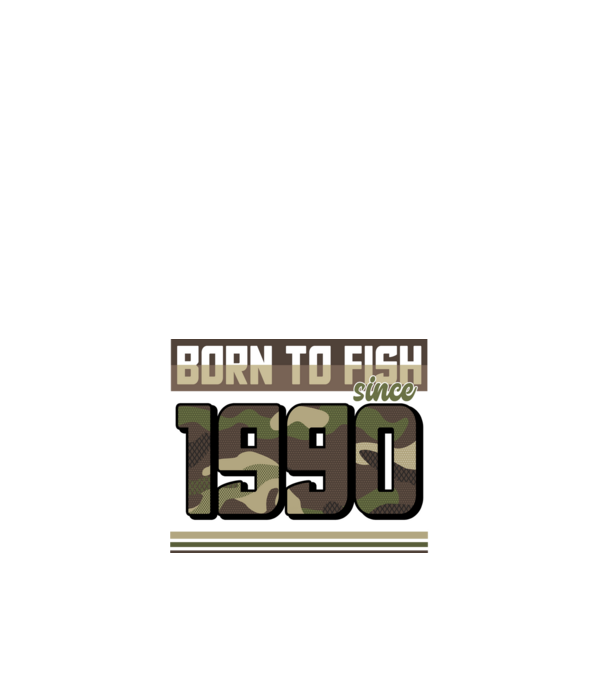 Born to fish since 1990 model alb pe tricou