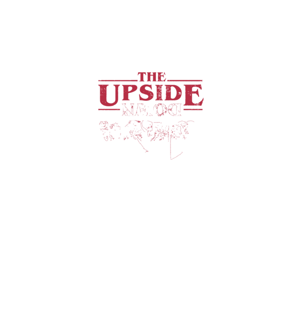 the upside down logo model negru pe tricou