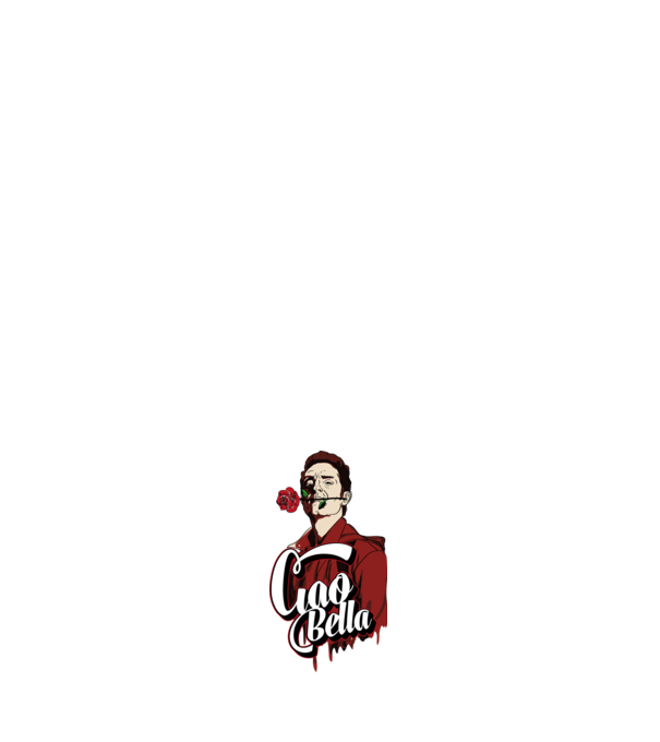 ciao bella berlin rose model alb pe tricou