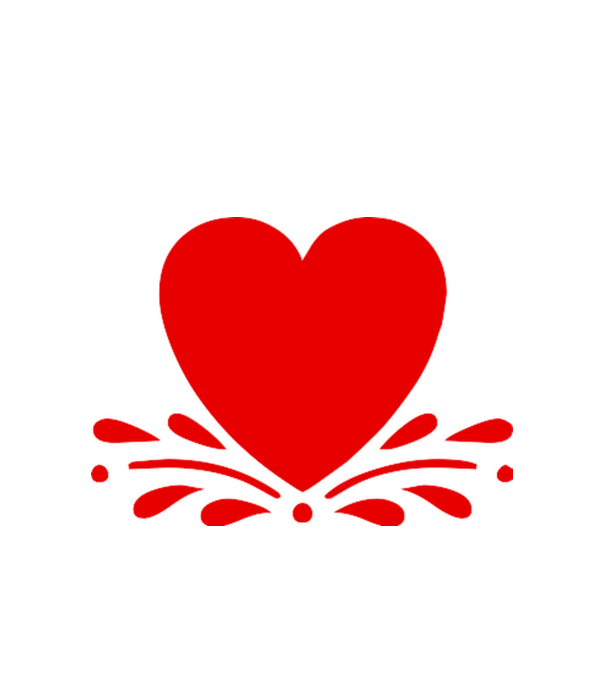 inimă Valentine model alb pe tricou