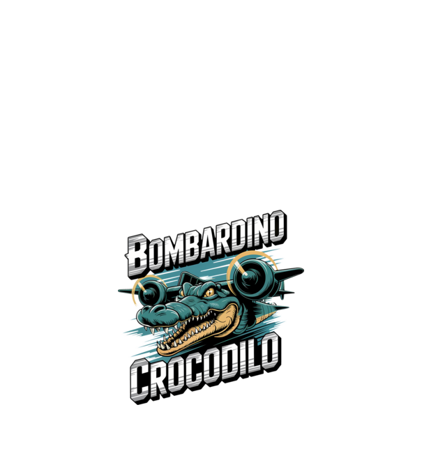 Bombardino Crocodilo 2 model negru pe tricou