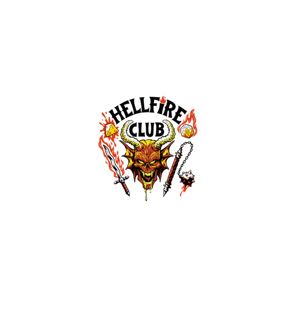 Hellfire ok model alb pe tricou