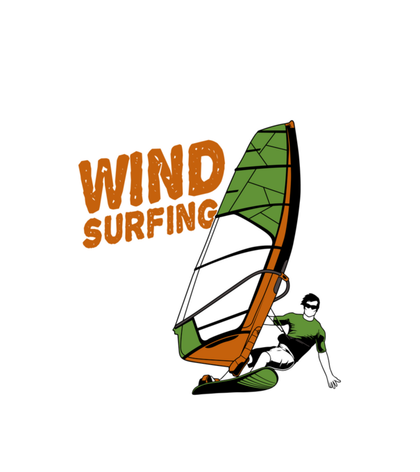 Wind Surf model alb pe tricou