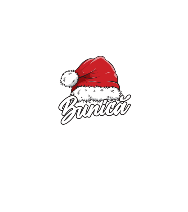 bunică Santa Hat model albastru jeanși pe tricou