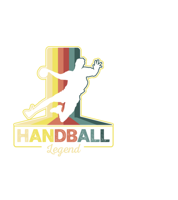 Retro Handball legend model alb pe tricou