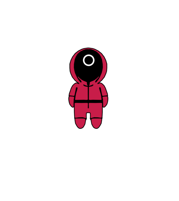 squid game figure model negru pe tricou