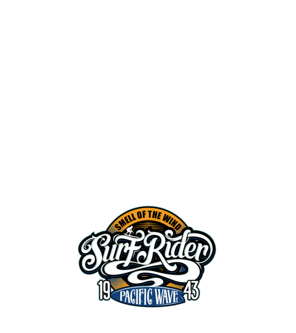 Surf Rider model albastru închis pe tricou