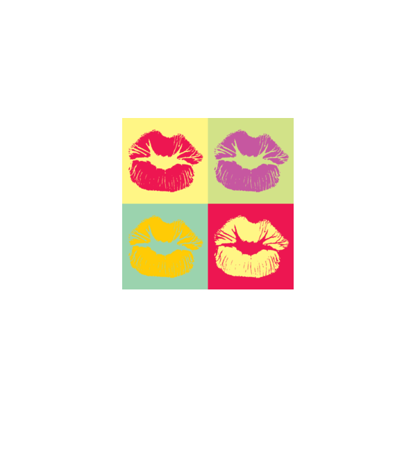 Pop Art Kiss model gri pe tricou