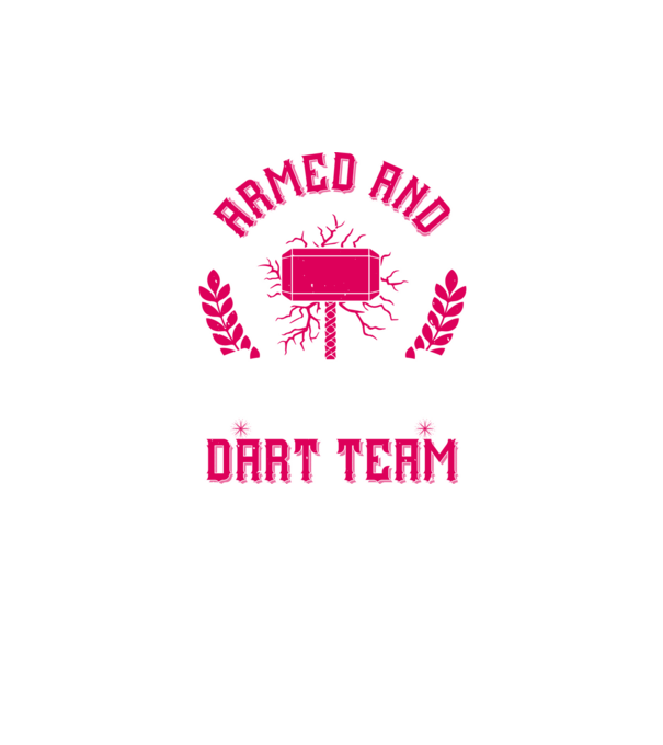 Armed and Hammered dart team model negru pe tricou