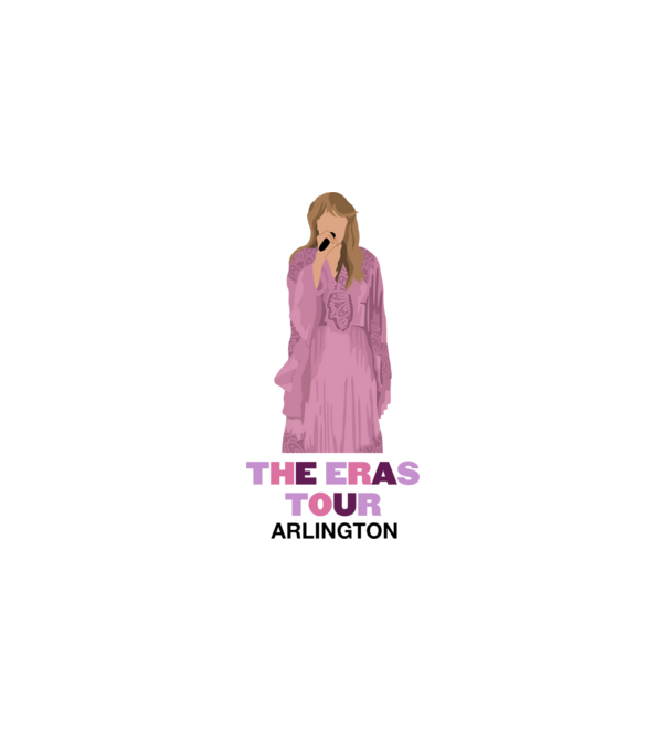 Taylor Swift The Eras Tour Arlington 3 model alb pe tricou