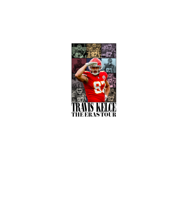 Taylor Swift Eras Travis Kelce model alb pe tricou