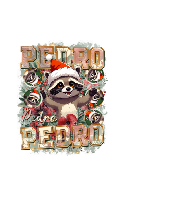 Pedro pedro flower xmas model alb pe tricou
