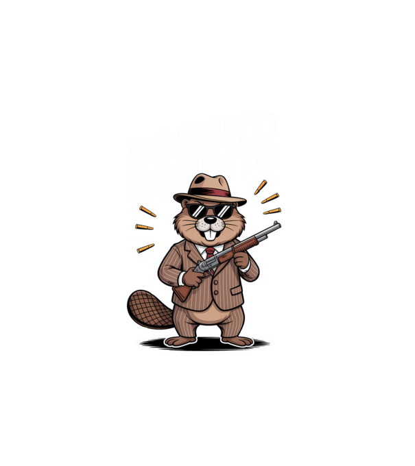 Bobrito Bandito model alb pe tricou