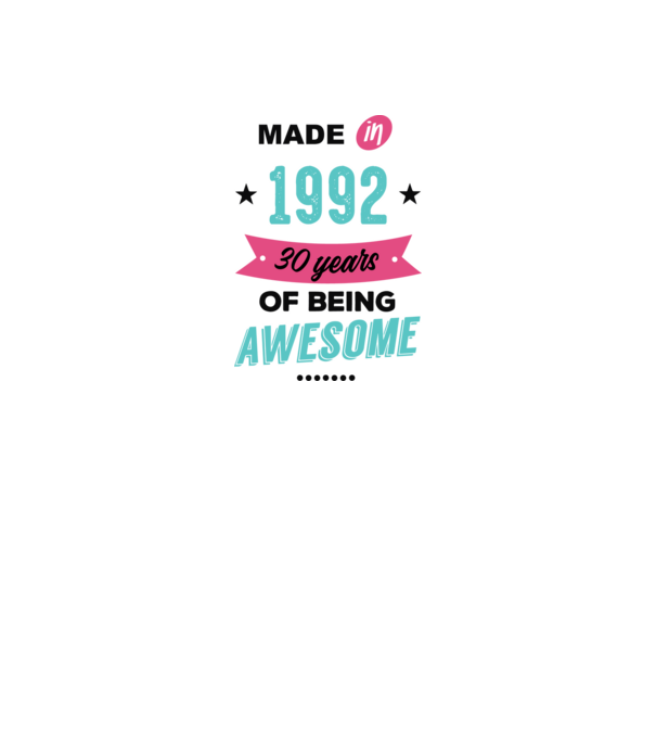 MADE in 1992 model alb pe tricou