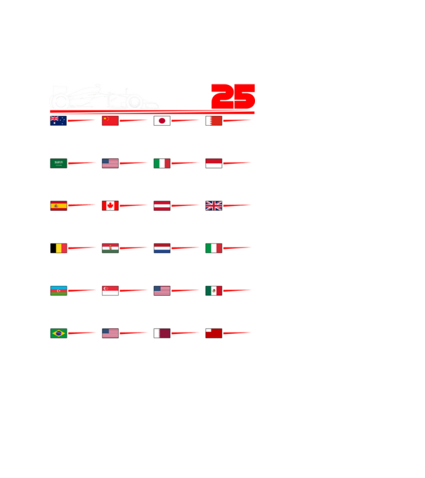 F1 calendar 2025 negru model negru pe tricou