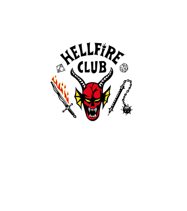 HELLFIRE CLUB model alb pe tricou