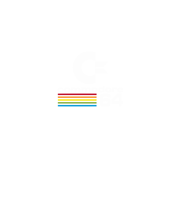 Commodore 64 logo on black model negru pe tricou