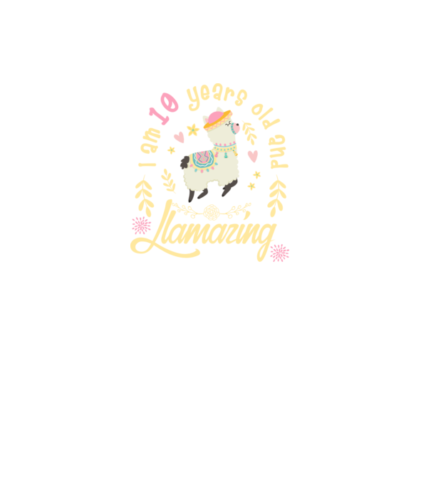 Birthday Llamazing 10 years old model negru pe tricou
