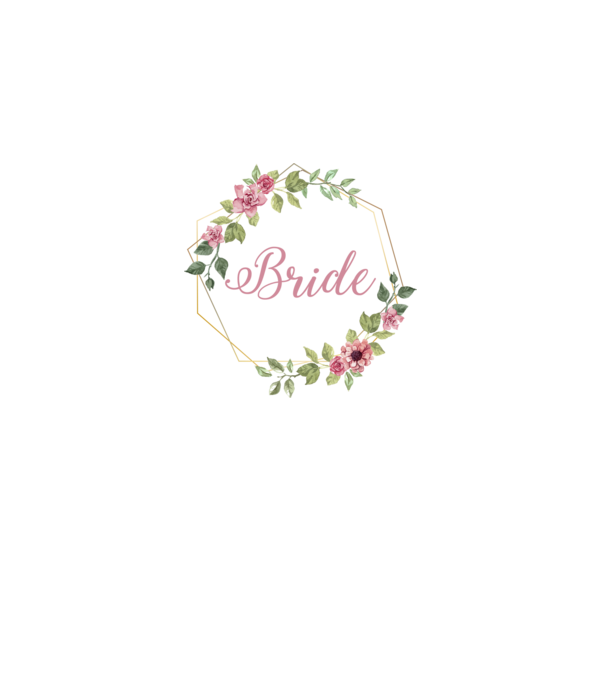 BRIDE pink floral model alb pe tricou