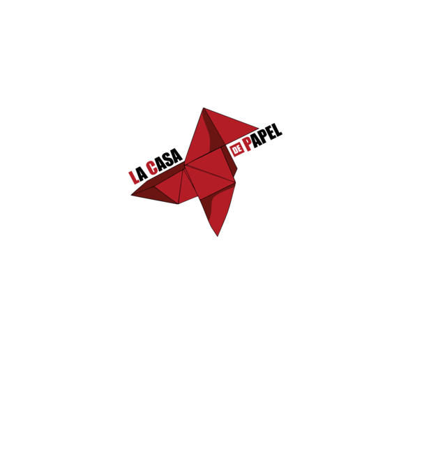 origami la casa de papel white model alb pe tricou