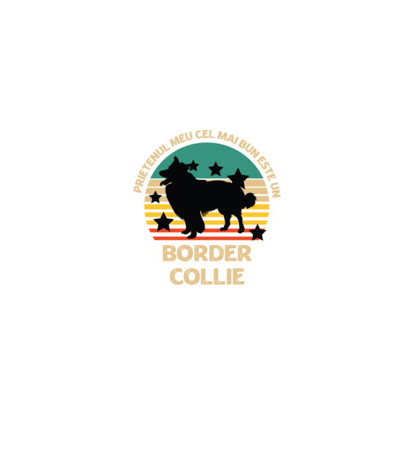 Prietenul meu cel mai bun este un border collie model negru pe tricou