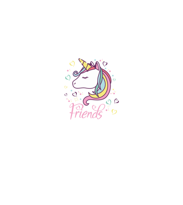 Unicorn Friend model negru pe tricou