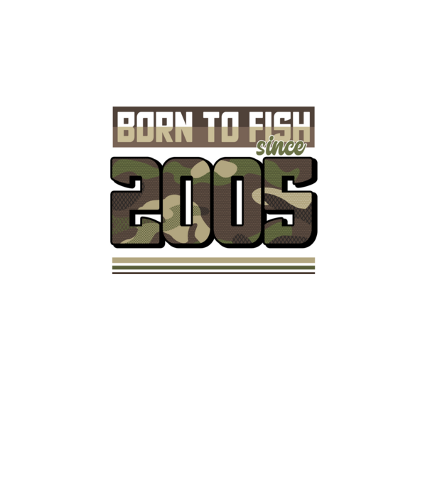 Born to fish since 2005 model negru pe tricou