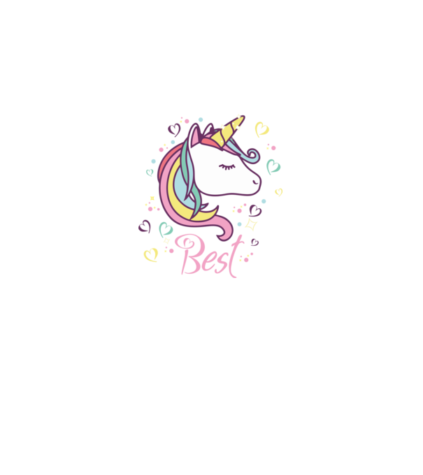 Unicorn Best model negru pe tricou