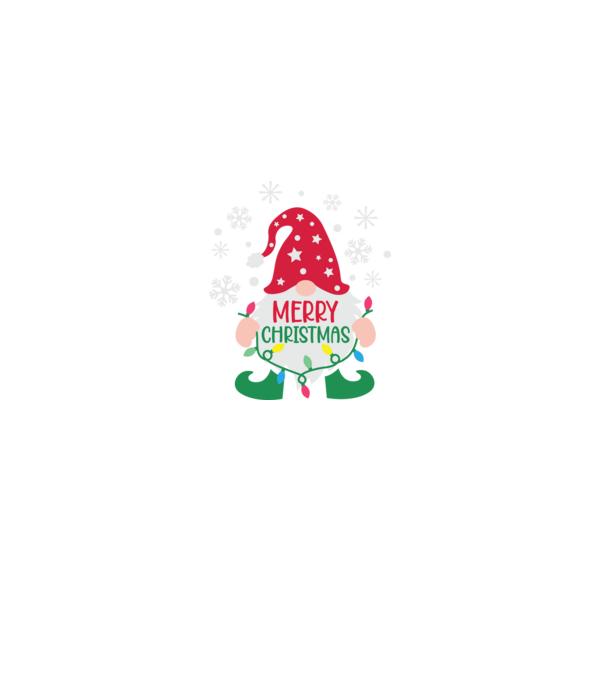 Merry christmas gnome model negru pe tricou