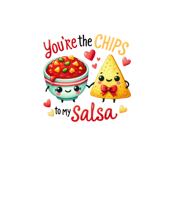 Chips to my Salsa model alb pe tricou