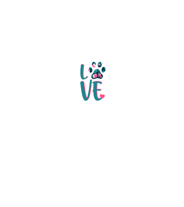LOVE CÂINI model alb pe tricou