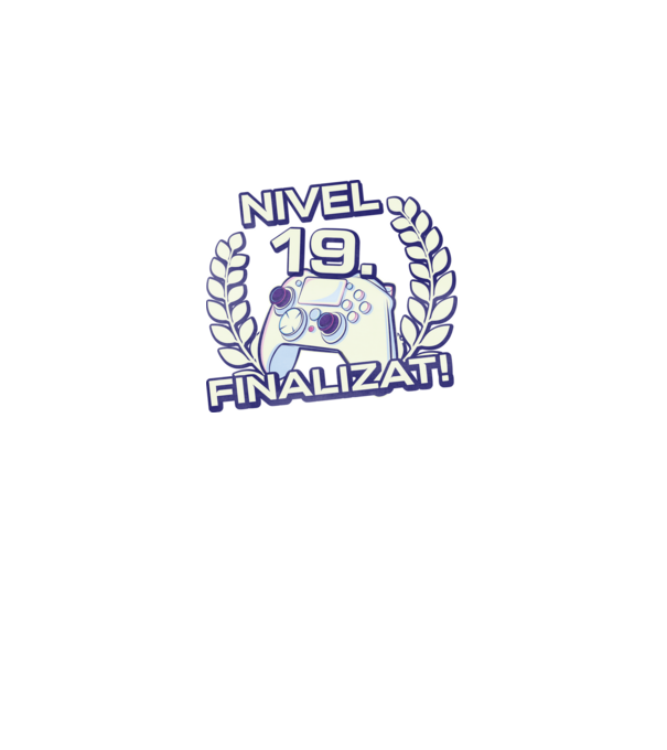 Nivel 19 finalizat! model negru pe tricou