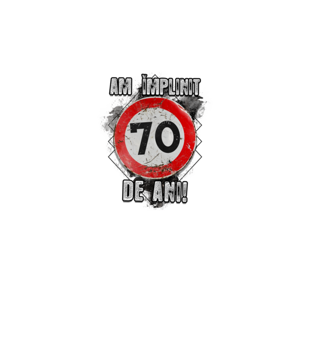 Am împlinit 70 de ani! model negru pe tricou