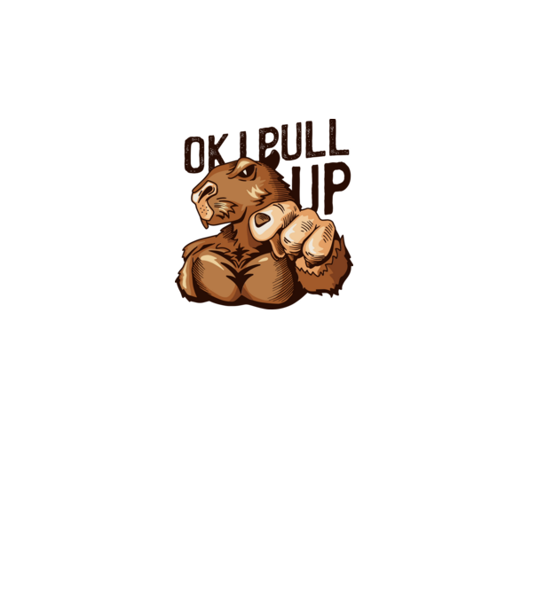 Muscular Capybara - capibară model alb pe tricou