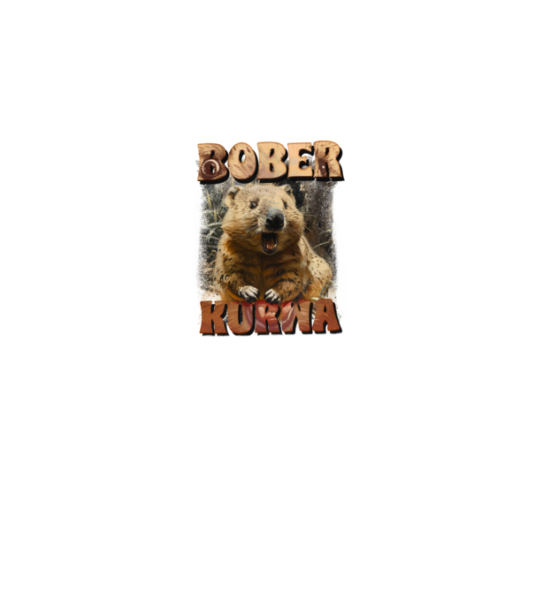 BOBER wombat model negru pe tricou