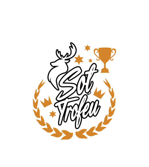 Soț trofeu model alb pe tricou