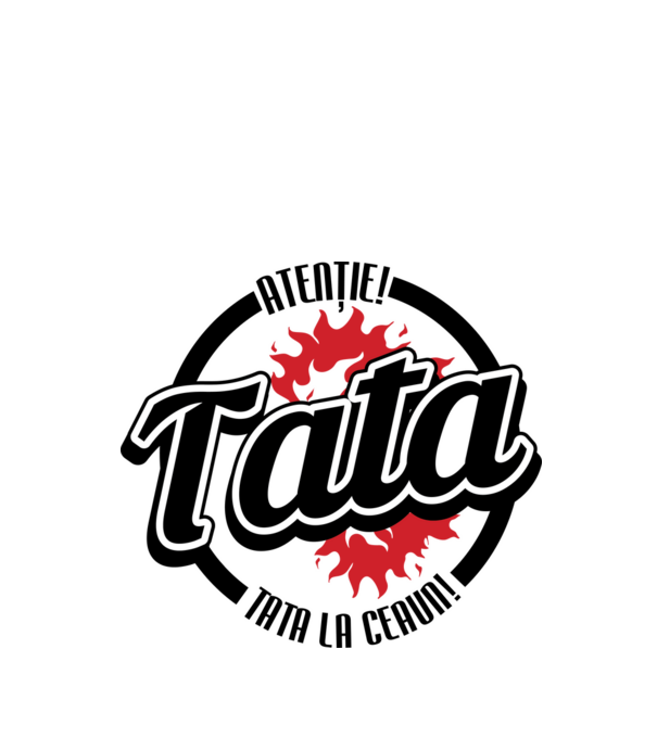 Atenție! Tata la ceaun! model alb pe tricou