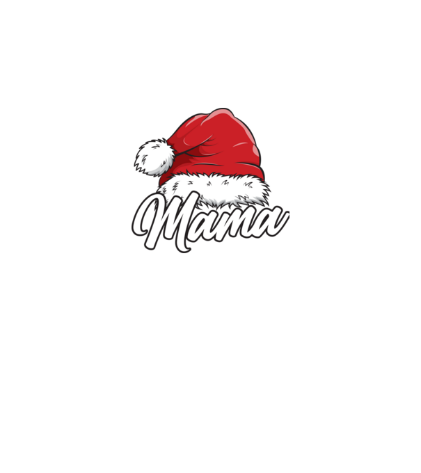mama Santa Hat model negru pe tricou